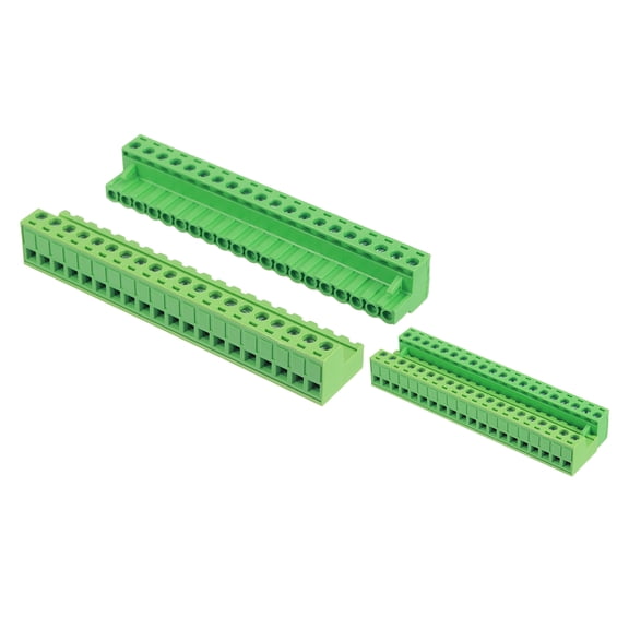 20 Pin 5mm 0.2 Inch Pitch PCB Mount Screw Terminal Male Female, Green