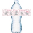 thumbnail image 1 of 20 Pink Elephants Water Bottle Labels For Baby Shower Party ; Waterproof Water Bottle Wrappers; Its a Girl Water Bottle Stickers Labels Decorations, 1 of 4