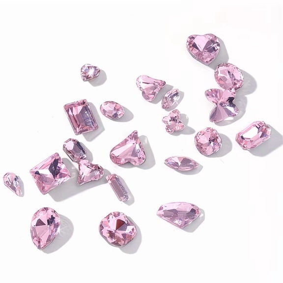 20 Pink Sakura Love Nail Charms - Cherry Blossom Nail Art Decorations for Acrylic Gel Natural Nails