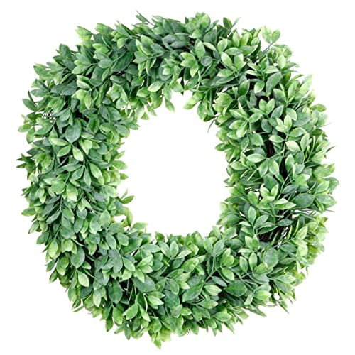 20" Plastic Foliage Wreath by Ashland - Ready-to-Use Rustic Home Decor for Weddings - Birthdays - Parties - and Holidays - 1 Pack