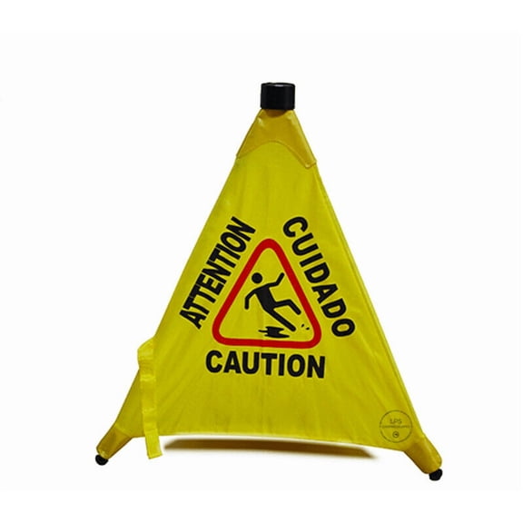 20" Pop-Up Safety Cone Wet Floor Sign 19 3/4" W x 19 3/4" D x 20" H