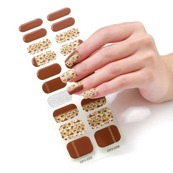 20 Posts Nail Art Stickers UV Gel Polish Nail Wraps Strips Full Cover Colorful