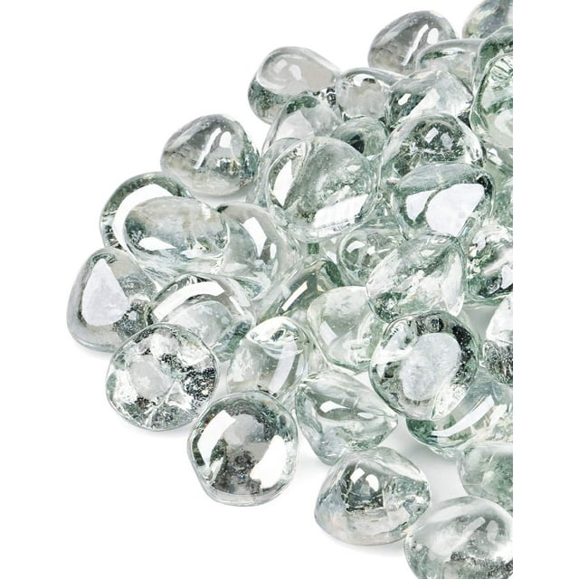20 Pound Fire Glass Diamonds 1 inch Clear Crystal Luster Decorative