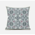 thumbnail image 1 of 20â€ Powder Blue Paisley Zippered Suede Throw Pillow, 1 of 3
