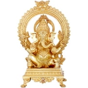 20" Prabhavali Ganesha, A Naturalistic Rose Gold Composition In Brass | Handmade | Made In India - B