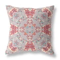thumbnail image 1 of 20" Purple Red Filigree Indoor Outdoor Zip Throw Pillow, 1 of 5