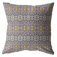 thumbnail image 1 of 20â€ Purple Yellow Geofloral Suede Throw Pillow, 1 of 4