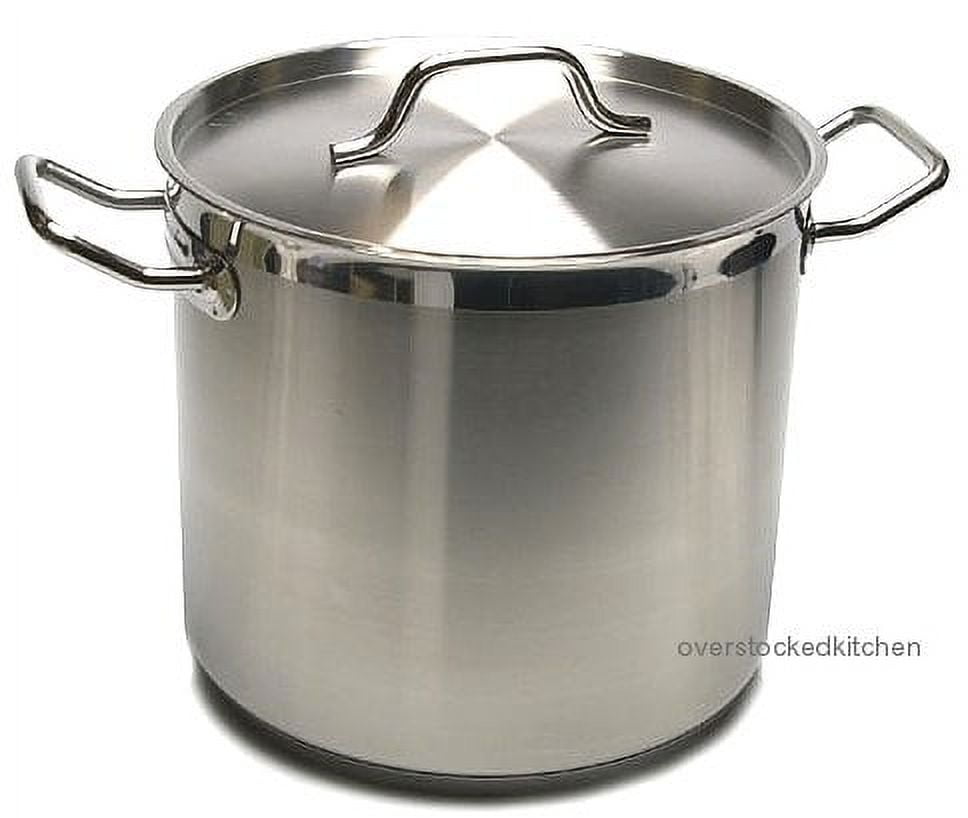 20-Quart Polished Stainless Steel Stock Pot with Lid