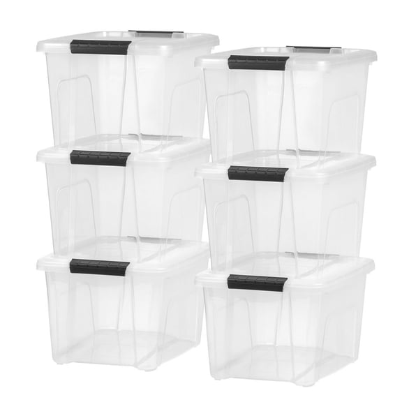 20 Qt. Plastic Storage Bins with Lids, Stackable Storage Containers, Totes, 6 Pack