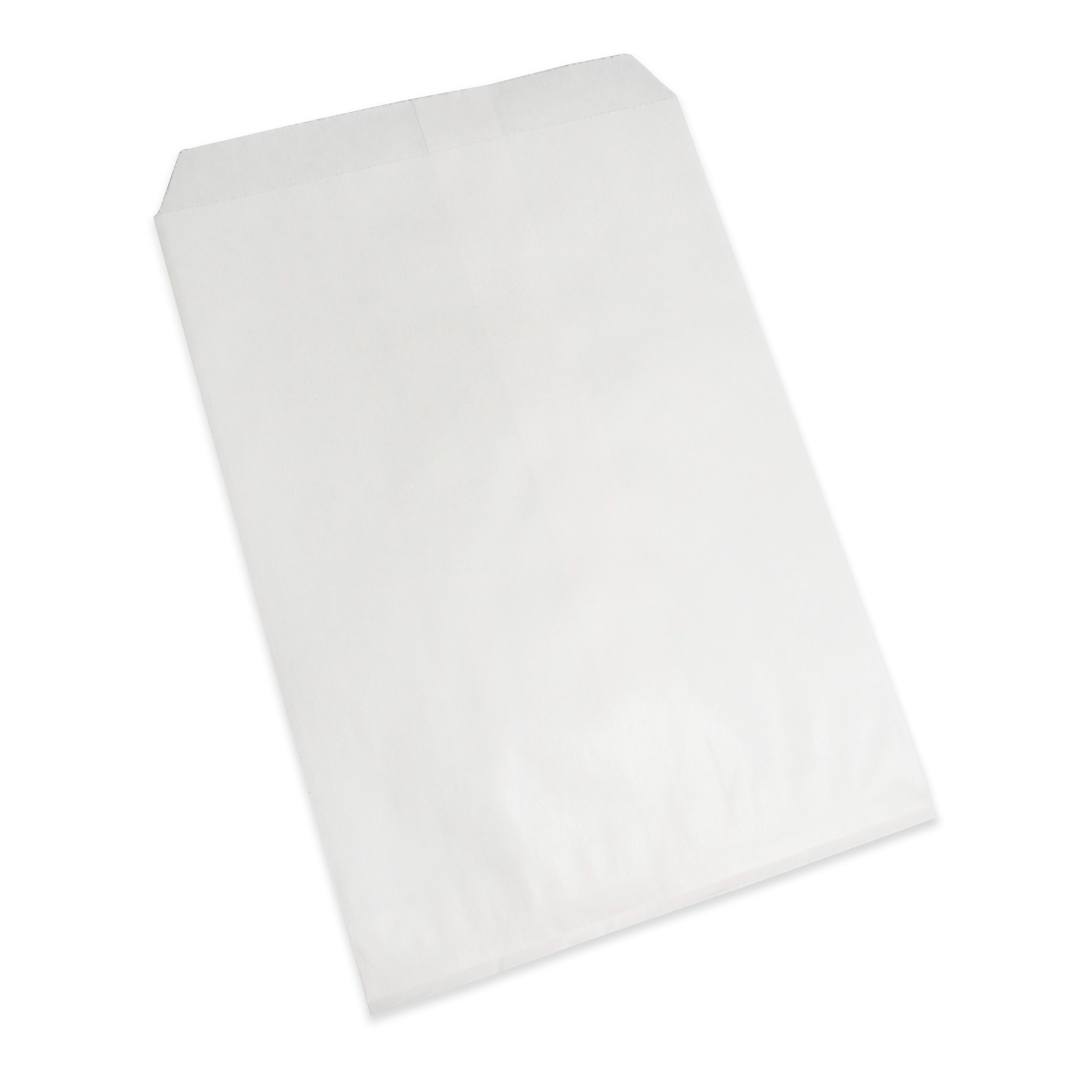 20 Qty 5" x 7" Decorative Flat Paper Gift Bags - Plain White Kraft Bags - for Sales/Treats/Parties Cookies/Gifts - N'icePackaging