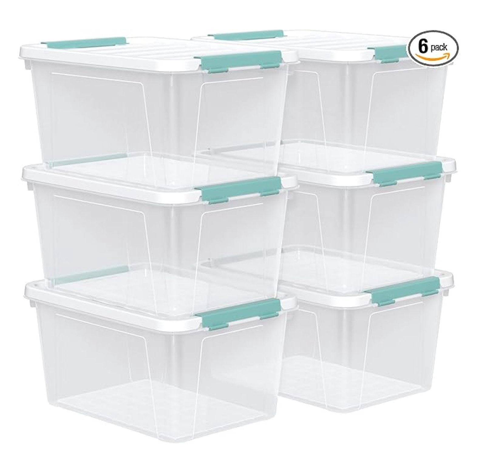 20 Quart Clear Latching Container Box, Plastic with Latching Lid, 6 ...