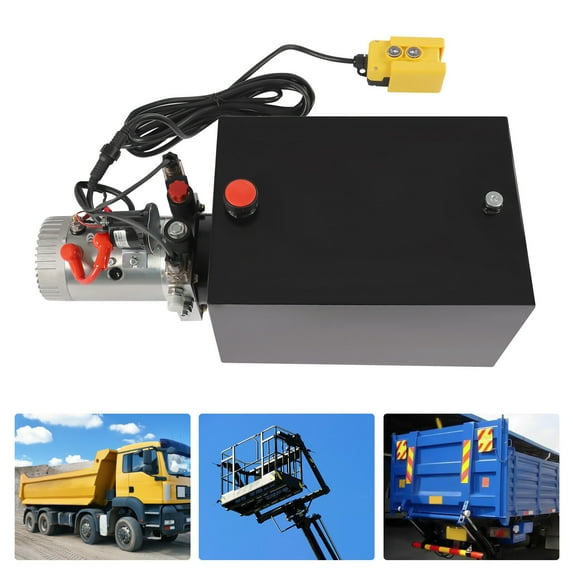 20 Quart Double Acting Hydraulic Pump 12V DC Dump Trailer Control Kit Power Unit