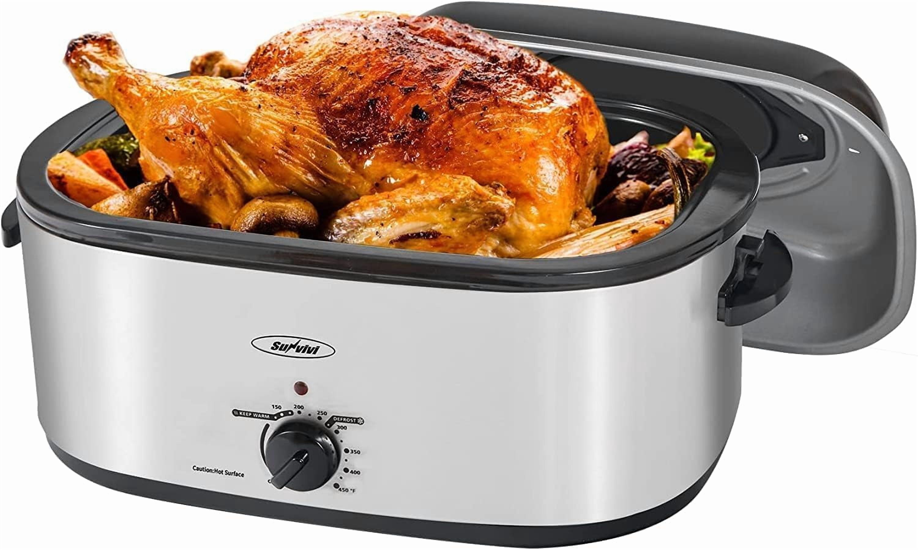 20 Quart Electric Roaster Oven Turkey Roaster with Lid Electric ...