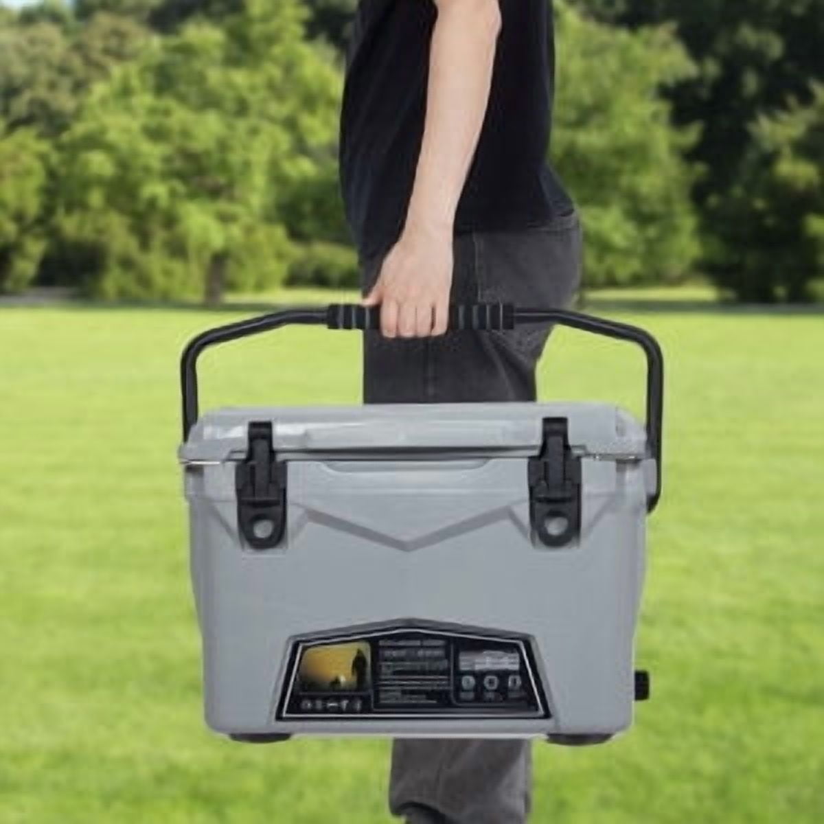 20 Quart Hard Camping Cooler, Adventure Outdoor Cooler Portable Insulated Ice Chest Cooler Box with Heavy Duty Handle, 5-Day Ice Retention, Great Camping Cooler with Easy Carry Top Handle Cooling Ice