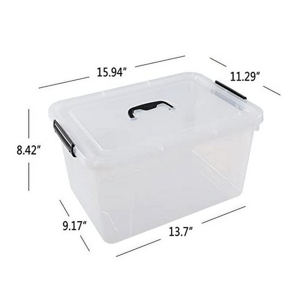 20-Quart Plastic Bins with Lid, Clear Plastic Boxes with Handles, 4-Pack