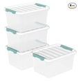 thumbnail image 1 of 20 Quart Plastic Latching Storage Boxes, Clear Storage Box Bins with lids Set of 4, 1 of 7