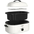 thumbnail image 1 of 20 Quart Roaster Oven, Electric Roaster Oven, Turkey Roaster Pan Buffet with Self-Basting Lid, Removable Pan, Cool-Touch Handles, White, 1 of 15