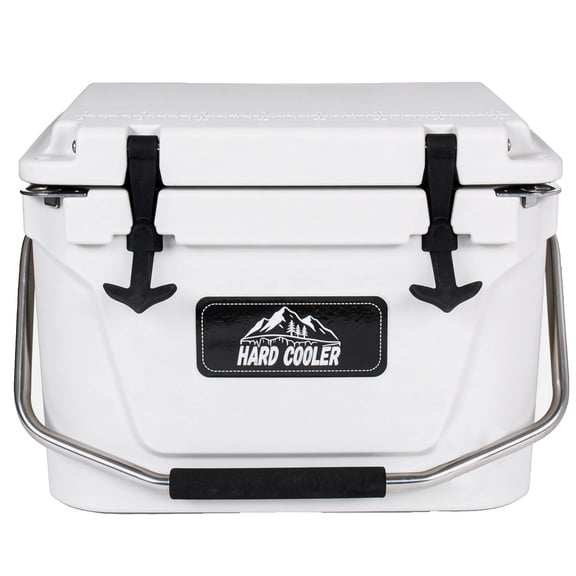 20 Quart White Cooler, Ultra-Tough Hard Shell Ice Chest Compact Portable Cooler Keeps Ice Up to 5 Days for Outdoor Adventures, Work, Beach & Boating