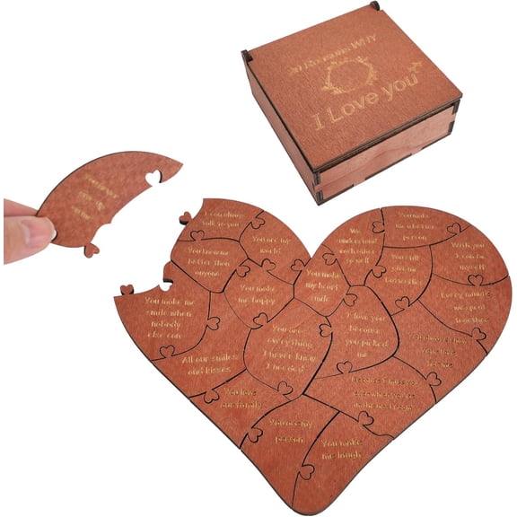 20 Reasons Why I Love You Gift Box, Valentine Romantic Heart Puzzle Box for Him, Her Valentines, Anniversary Wedding Gifts for Boyfriend, Girlfriend, Husband, Wife Relationship Gifts Ideas(wwx)