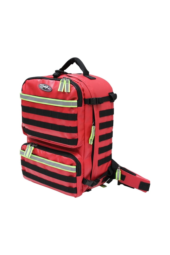 20" Red, Black, and Green Outdoor Kemp USA Fluid-Resistant Rescue and Tactical EMS Bag