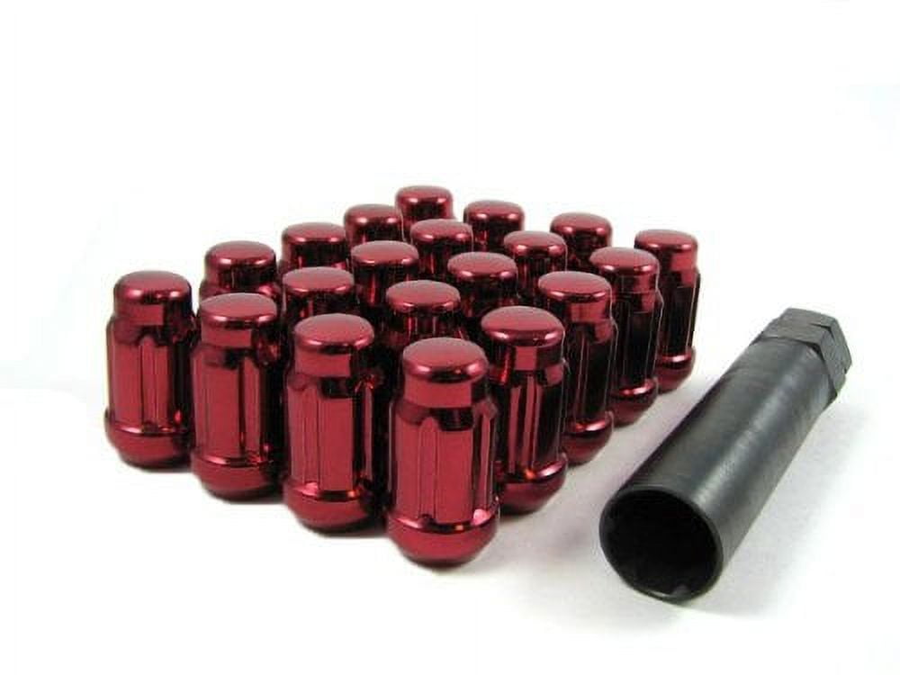 20 Red Spline Drive Small Diameter Acorn 12x1.25 Lug Nut Kit with Key