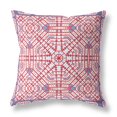 thumbnail image 1 of 20â€ Red White Geostar Indoor Outdoor Throw Pillow, 1 of 4