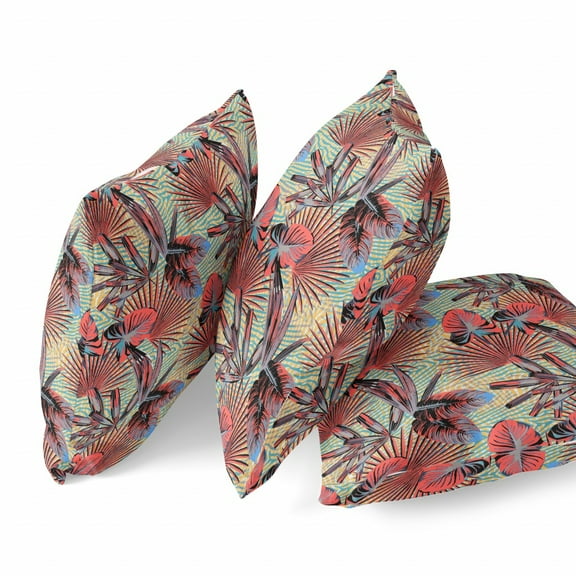 20 Red Yellow Tropical Indoor Outdoor Throw Pillow