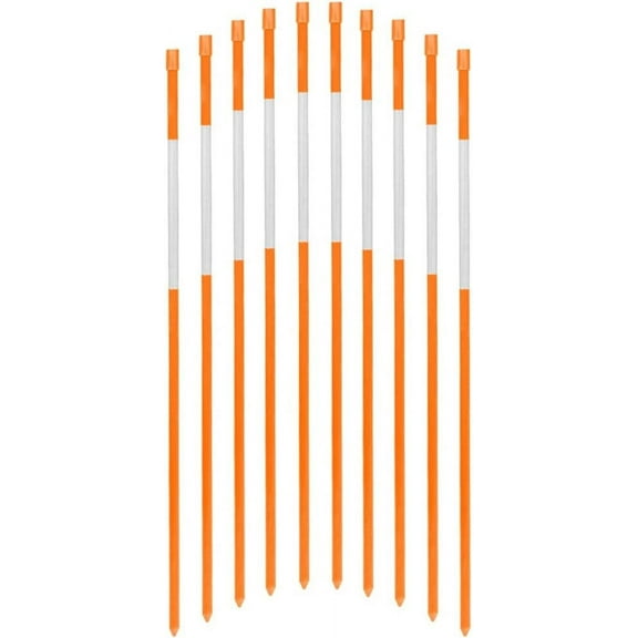 20 Reflective Driveway Markers Stakes Inch Orange Driveway Reflectors 1/4 Inch Dia Solid Snow Poles for Snow Plowing