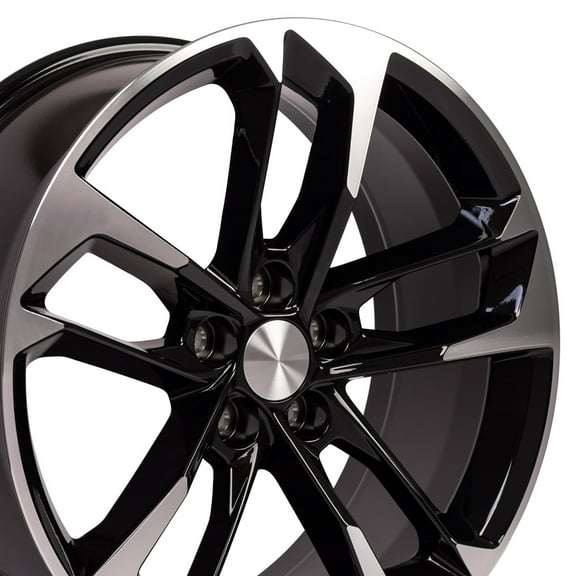 20" Replica Wheel CV29 Fits Camaro Rim 20x9.5 Black Mach'd Wheel
