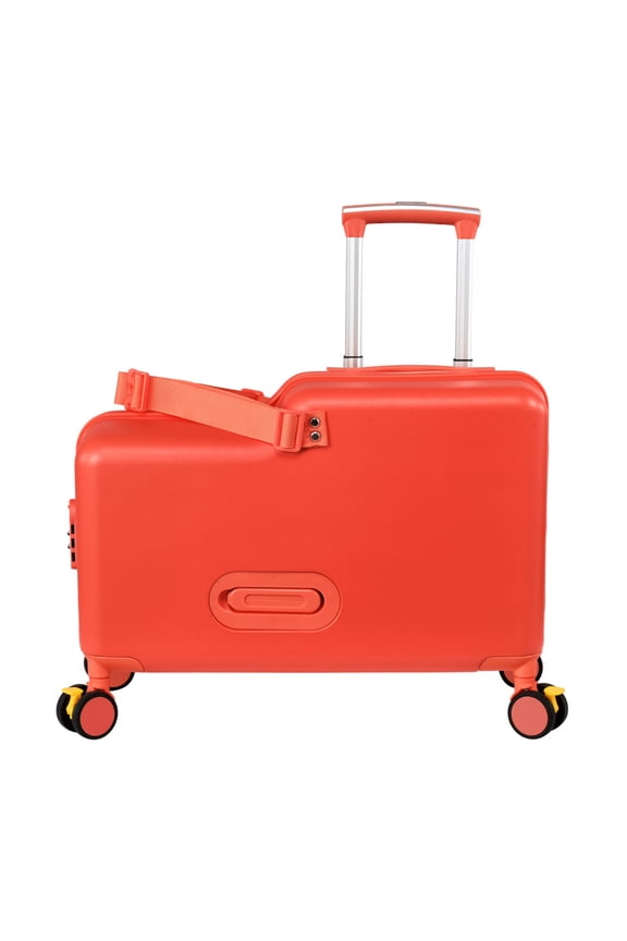 20" Ride-on Suitcase for Kids, Durable Children's Suitcase with Wheels and Safe Harness for 3+ Years(Red)