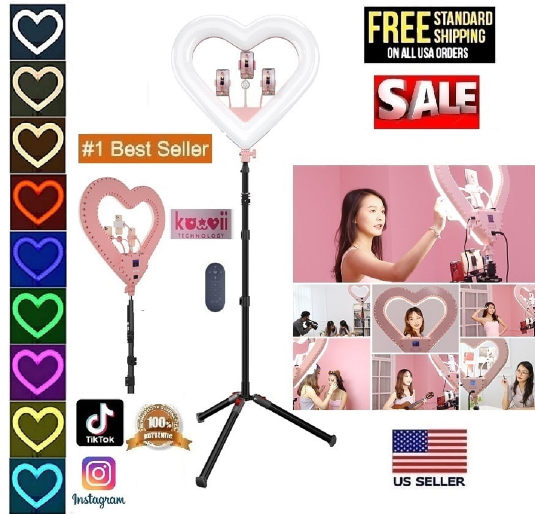 20'' Ring Light Live Streaming Selfie Heart Shaped professional &wireless remote