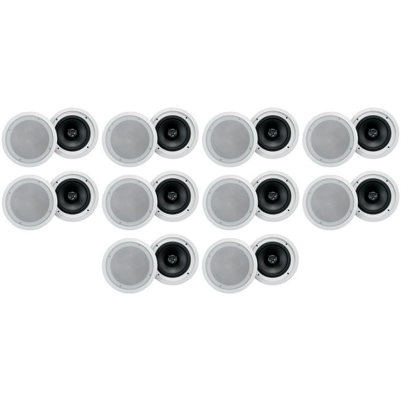 (20) Rockville HC85-16 White 8" 700 Watt In-Ceiling Home Theater Speakers 16 Ohm