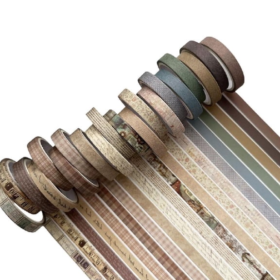 20 Roll Simple Washis Tape Retro Crafting Tapes Masking Tape Decorative Tapes Craft Supplies