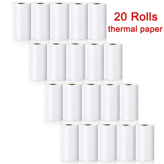 20 Rolls 57x25mm White Thermal Paper Label Paper Adhesive Photo Paper Pocket Micro Wireless Bluetooth Printer, Print Receipt (20 Rolls thermal)