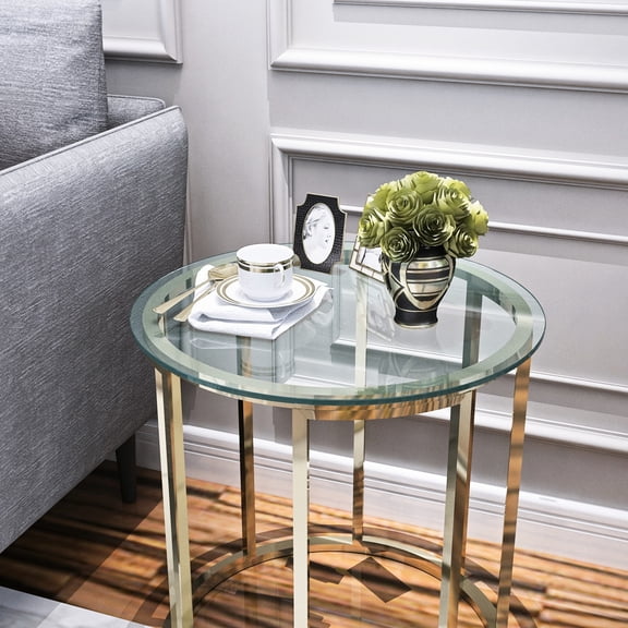 20" Round Flat Tempered Glass Table | Applied in Office and Business Settings | High-Quality Wear-Resistant Glass | Easy to Clean Surface