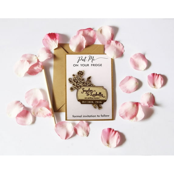 20 Rustic Wedding Save the Date Magnets Wooden Engraved Magnet Personalized Wedding Announcement Idea