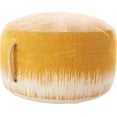 thumbnail image 1 of 20"  Rustic Yellow Abstract Round Pouf Ottoman, 1 of 8