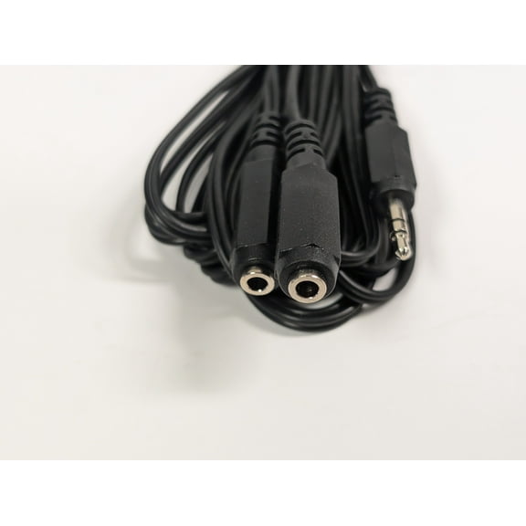20' SHIELDED STEREO EXTENSION "Y" CABLE 3.5mm STEREO PLUG TO 3.5MM JACK