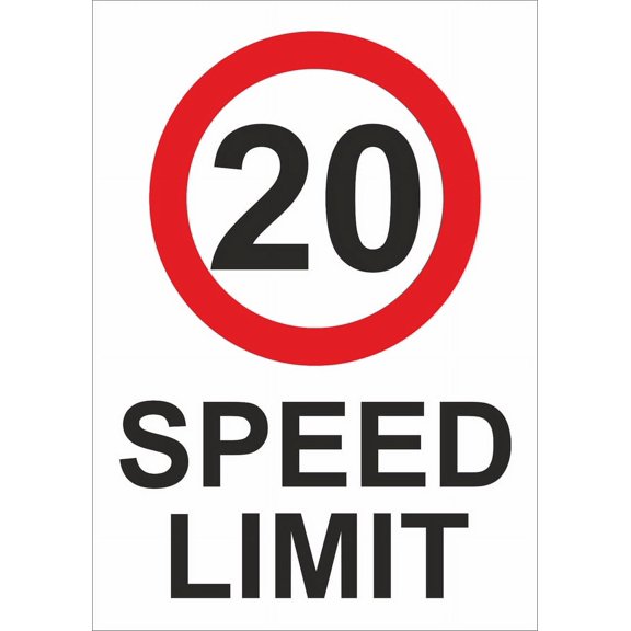 20 SPEED LIMIT Metal Aluminum Sign/FOAMEX OR ALUPANEL SPEED SIGN PROHIBITION SIGN Size: 8 x 12 Inch