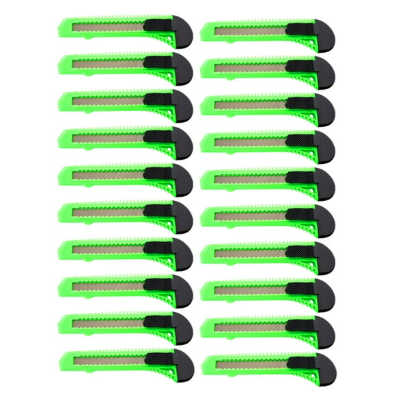 20 Safety Box Cutter Utility Knife Retractable Snap off Razor Blade NEON GREEN