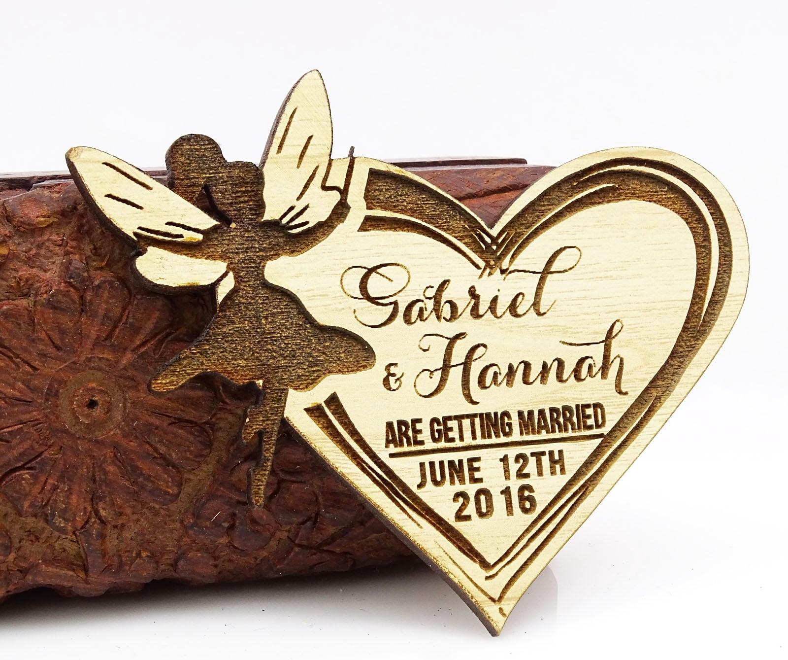 20 Save the Date Wooden Magnet Custom Engraved Wooden Magnet Rustic ...