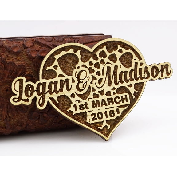 20 Save the Date Wooden Magnet Custom Engraved Wooden Magnet Rustic Wedding Announcements Idea