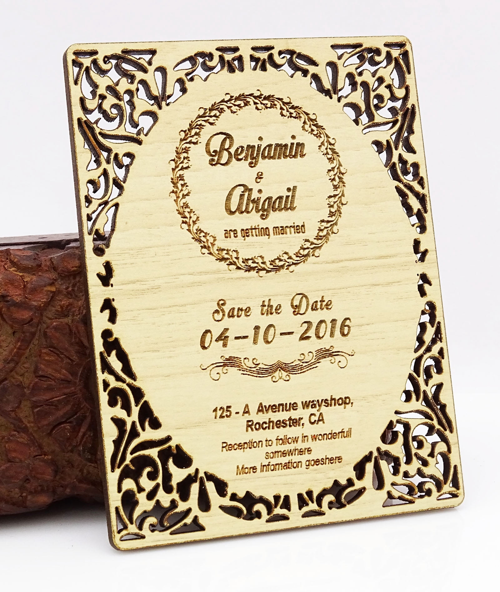 20 Save the Date Wooden Magnet Custom Engraved Wooden Magnet Rustic ...