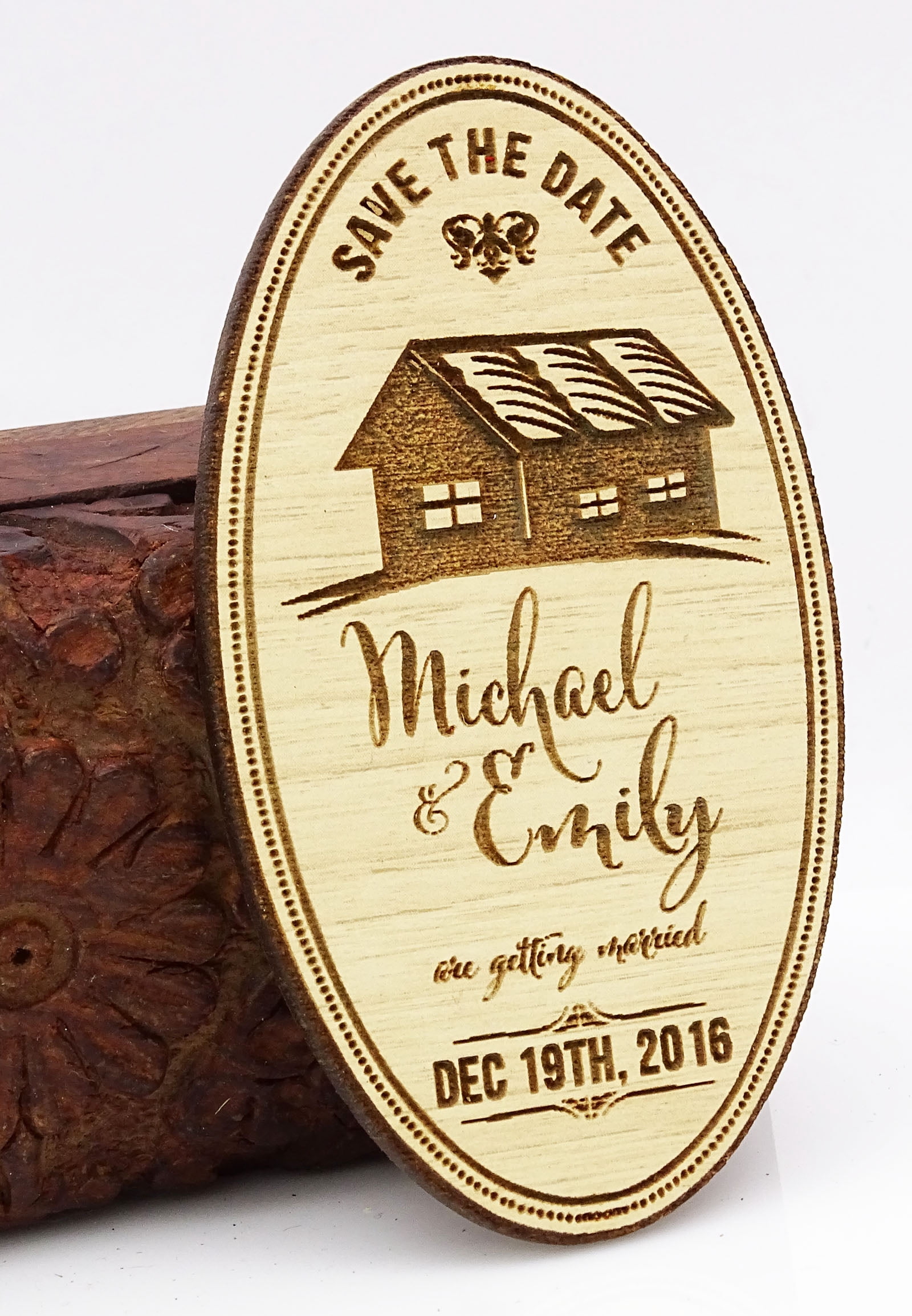 20 Save the Date Wooden Magnet Custom Engraved Wooden Magnet Rustic ...