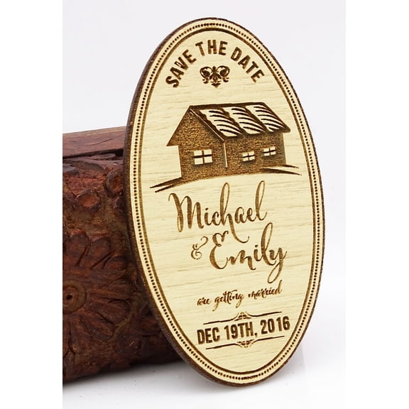 20 Save the Date Wooden Magnet Custom Engraved Wooden Magnet Rustic Wedding Announcements Idea
