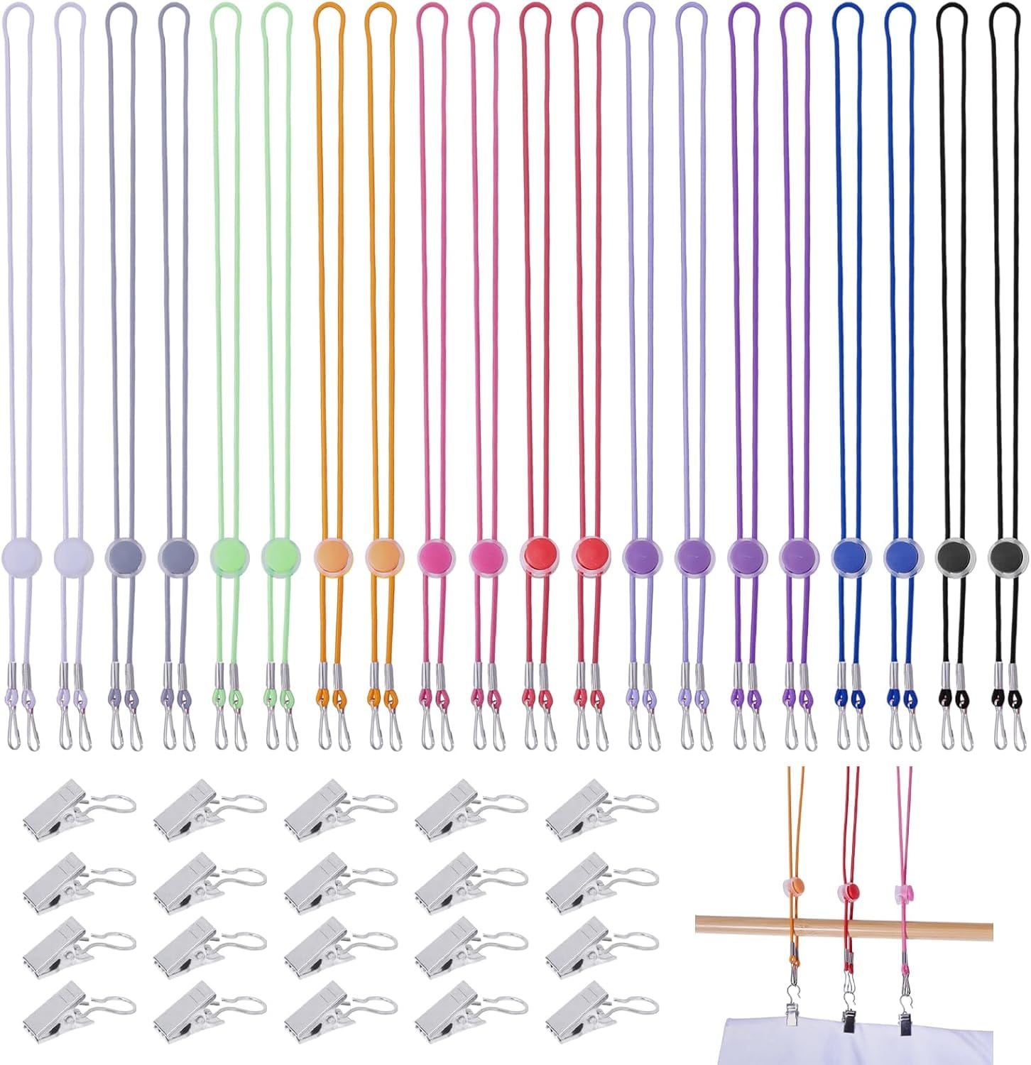 20 Set 10 Colors Cross Stitch Side Clips High Elasticity Adjustable ...