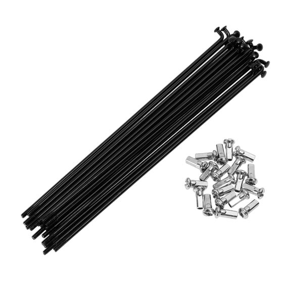 20 Set 12G Bicycle Spokes 170mm Bike Wheel Spokes Carbon Steel Black