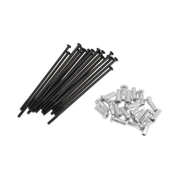 20 Set 14G Straight Pull Bicycle Spokes 67mm Straight Pull Bike Wheel Spokes Carbon Steel Black