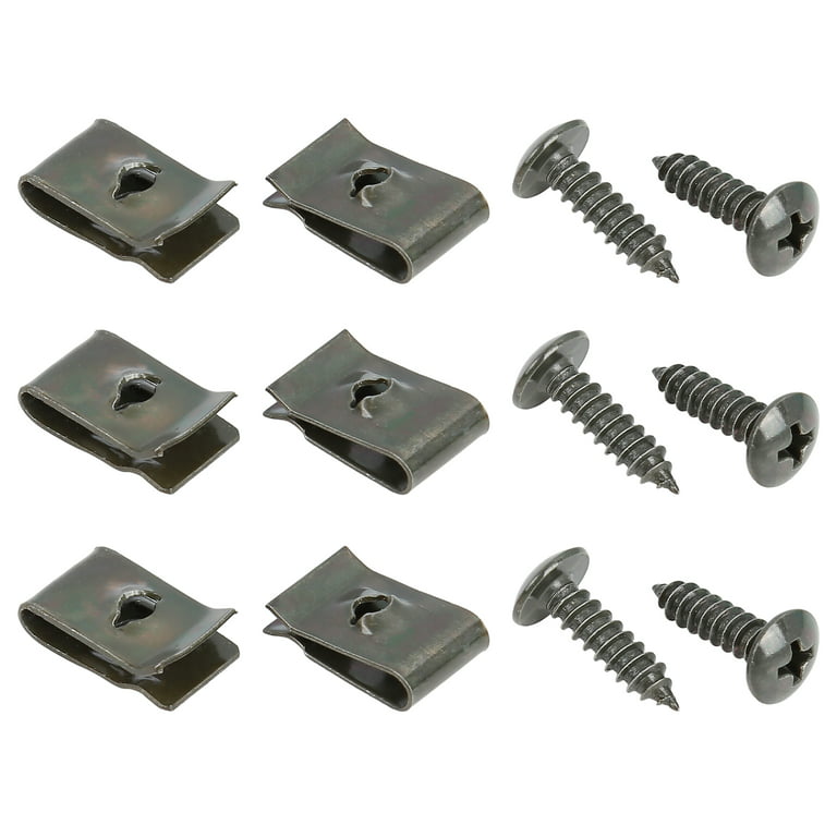 20 Set 4.2x16mm U Clip Screw Assortment Car Clips Fasteners with Screws for  Securing Wires and Cables Army Green