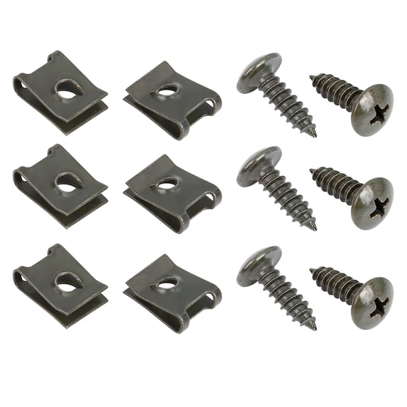 20 Set 4.8x16mm U Clip Screw Assortment Car Clips Fasteners with Screws for Securing Wires and Cables Army Green